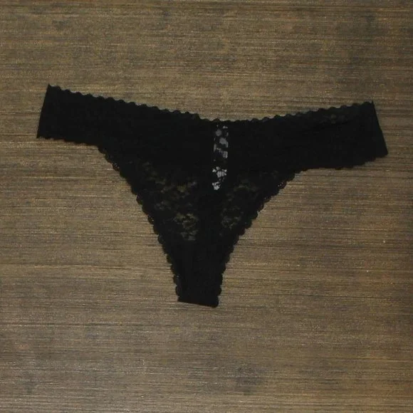 NEW Auden Women's All Over Lace Thong. Y3RZG Y3RZG Black L - Picture 2 of 4